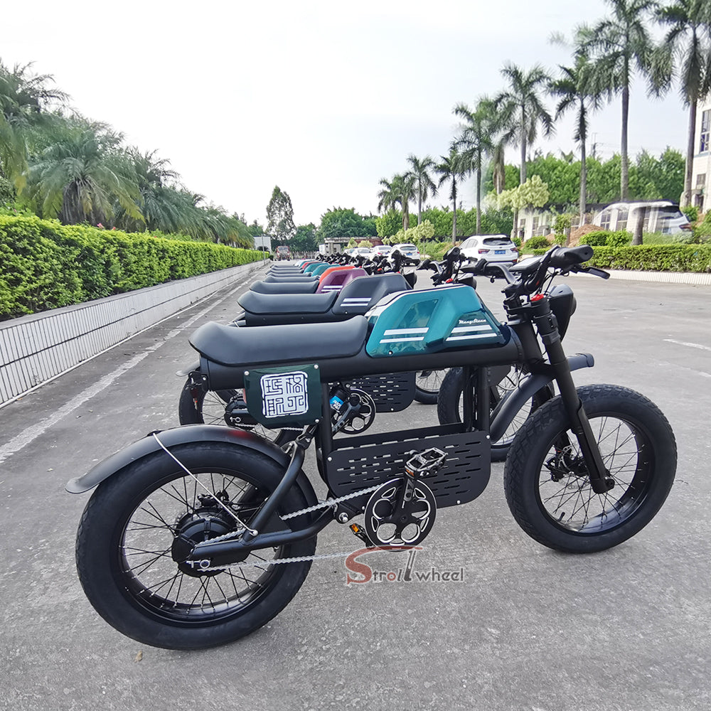 USA Warehouse Stock FT01 Bicycle 1500W 52V 27AH Battery Electric Bike Citycoco Motorcycle Chopper