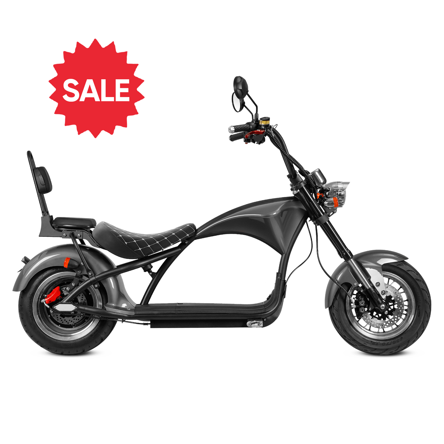 M1 Two Seat 2000W 60V 30Ah Battery Citycoco Chopper Electric Motorcycle, Ship From USA Warehouse