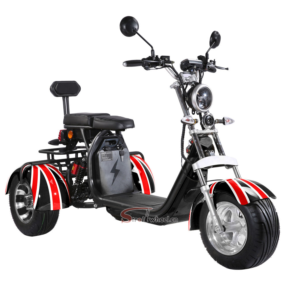 USA Stock CP-3 Tricyle Citycoco 2000W 60V 40AH Battery 3 Wheel Electric Motorcycle Tike Chopper