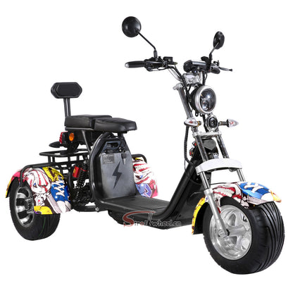 USA Stock CP-3 Tricyle Citycoco 2000W 60V 40AH Battery 3 Wheel Electric Motorcycle Tike Chopper