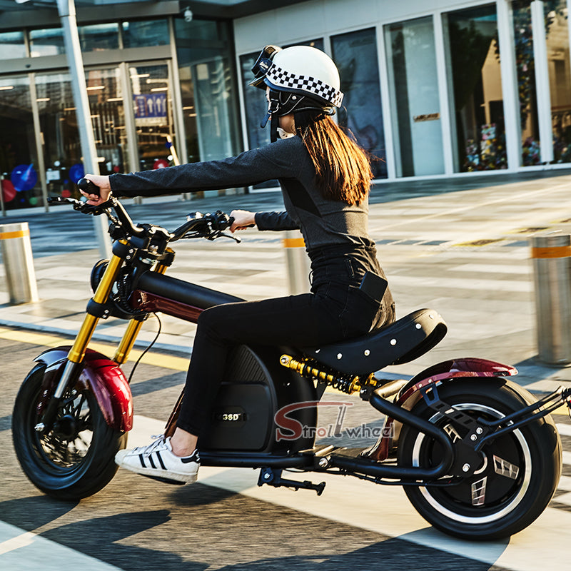 EU WarehouseEU Warehouse M8S 4000W 72V 35AH Battery Max Speed 80km/h Chopper Citycoco Electric Motorcycle