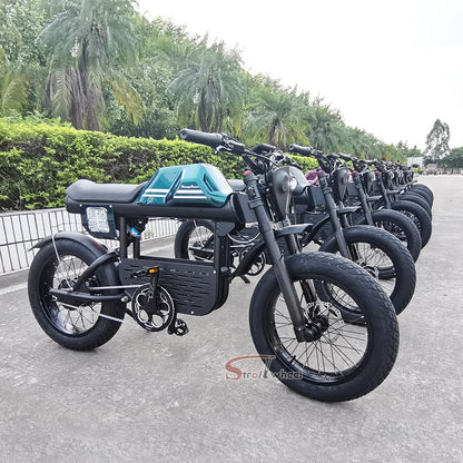 USA Warehouse Stock FT01 Bicycle 1500W 52V 27AH Battery Electric Bike Citycoco Motorcycle Chopper