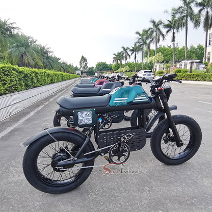 USA Warehouse Stock FT01 Bicycle 1500W 52V 27AH Battery Electric Bike Citycoco Motorcycle Chopper