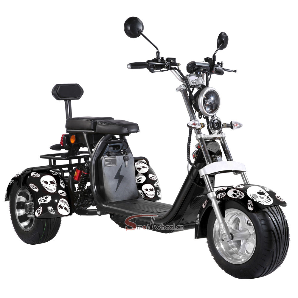 USA Stock CP-3 Tricyle Citycoco 2000W 60V 40AH Battery 3 Wheel Electric Motorcycle Tike Chopper