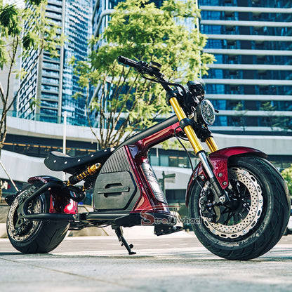 EU WarehouseEU Warehouse M8S 4000W 72V 35AH Battery Max Speed 80km/h Chopper Citycoco Electric Motorcycle