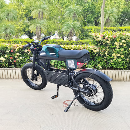 USA Warehouse Stock FT01 Bicycle 1500W 52V 27AH Battery Electric Bike Citycoco Motorcycle Chopper