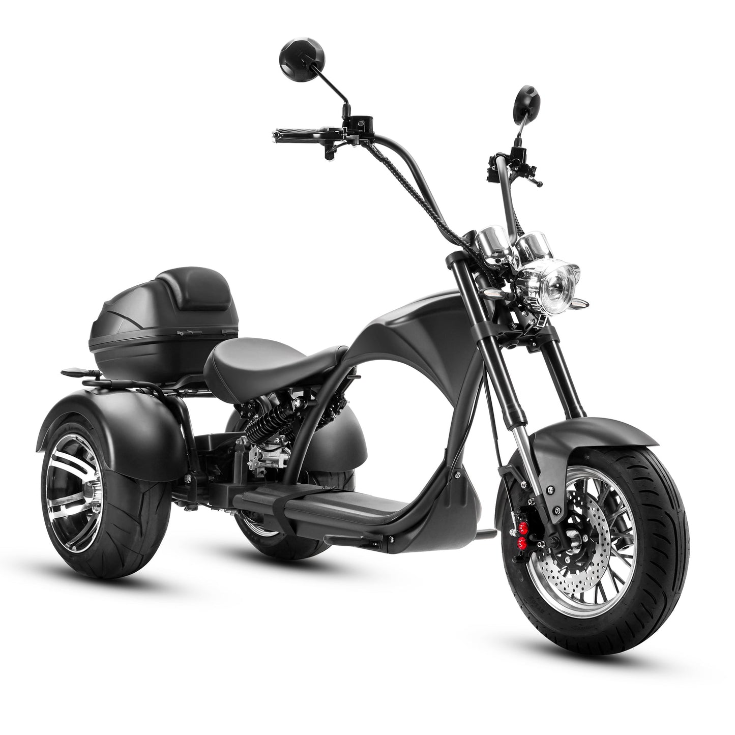 STROLLWHEEL M1P Trike 2000W 60V 45Ah Battery Chopper Citycoco Motorcycle, Ship From USA