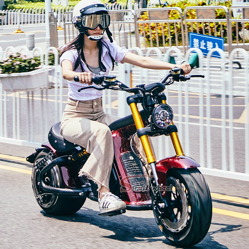EU WarehouseEU Warehouse M8S 4000W 72V 35AH Battery Max Speed 80km/h Chopper Citycoco Electric Motorcycle