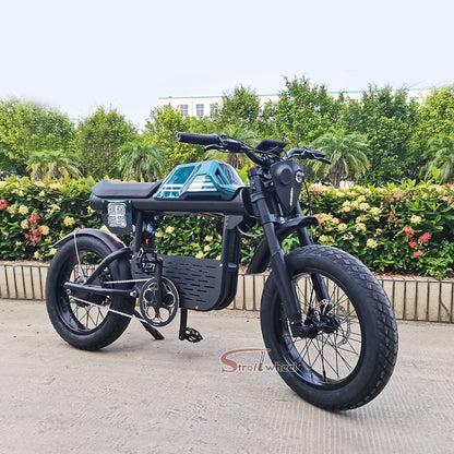 USA Warehouse Stock FT01 Bicycle 1500W 52V 27AH Battery Electric Bike Citycoco Motorcycle Chopper