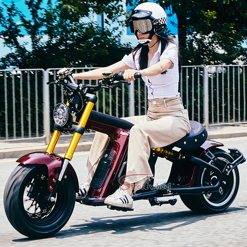 EU WarehouseEU Warehouse M8S 4000W 72V 35AH Battery Max Speed 80km/h Chopper Citycoco Electric Motorcycle