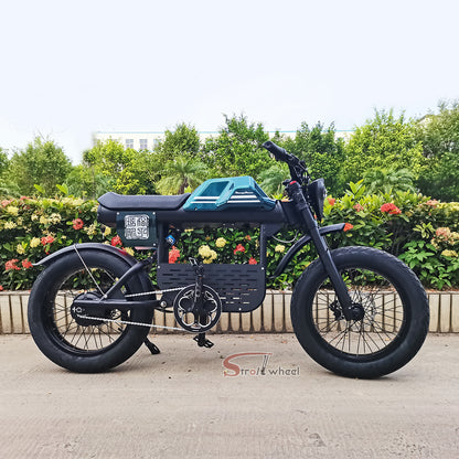 USA Warehouse Stock FT01 Bicycle 1500W 52V 27AH Battery Electric Bike Citycoco Motorcycle Chopper