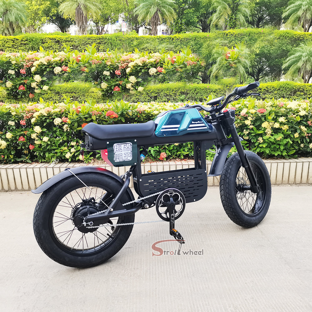 USA Warehouse Stock FT01 Bicycle 1500W 52V 27AH Battery Electric Bike Citycoco Motorcycle Chopper