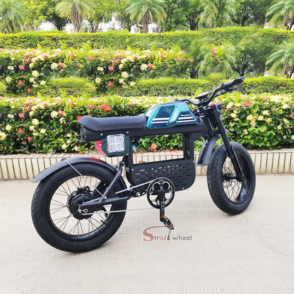 USA Warehouse Stock FT01 Bicycle 1500W 52V 27AH Battery Electric Bike Citycoco Motorcycle Chopper